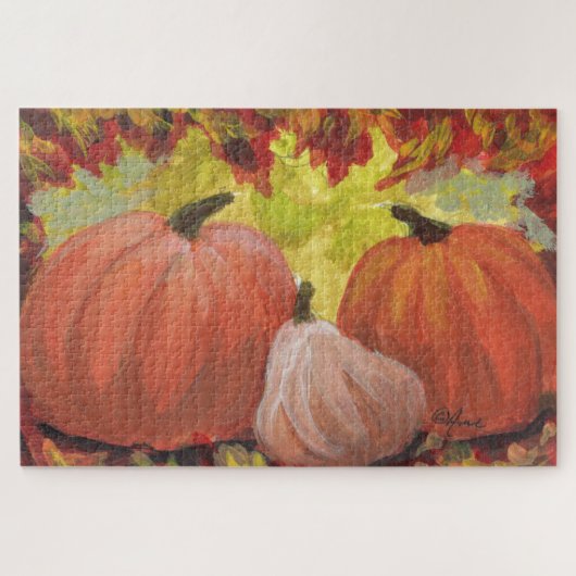 Puzzle Citrouilles de Thanksgiving #2 Automne Feuilles d' (Horizontal)