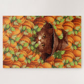PUZZLE CITROUILLES DE THANKSGIVING CHAT MIGNON (Horizontal)