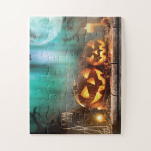 Puzzle Citrouilles d'Halloween et chauves-souris