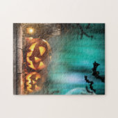 Puzzle Citrouilles d'Halloween et chauves-souris (Horizontal)