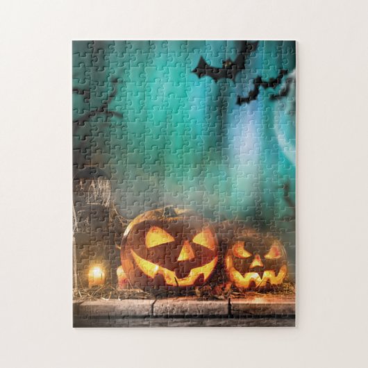Puzzle Citrouilles d'Halloween et chauves-souris (Vertical)