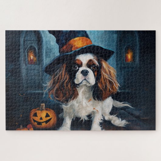 Puzzle Citrouilles Halloween Épouvantables Cavalier King (Horizontal)