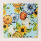 Puzzle Citrouilles, tournesols, aquarelle (Horizontal)