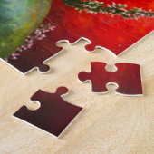 Puzzle Citrouilles verts et oranges avec fleurs (Côté)
