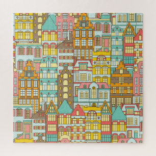 Puzzle City Panorama Croquis : Maisons Simples.