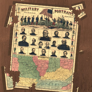 Puzzle Civil War Border Military Portraits 1861, Restored