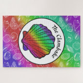 Puzzle Clambake Rainbow Clam Shellfish Pattern 20" x 30" (Horizontal)