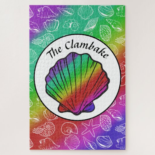 Puzzle Clambake Rainbow Clam Shellfish Pattern 20" x 30" (Vertical)