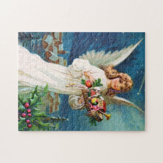 Puzzle Clapsaddle : Ange de Noël avec des jouets (Horizontal)