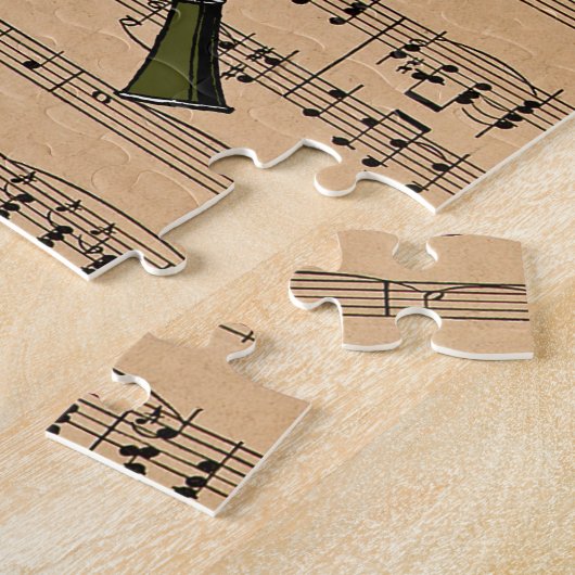 Puzzle Clarinet Avec Arrière - plan Partition (Côté)