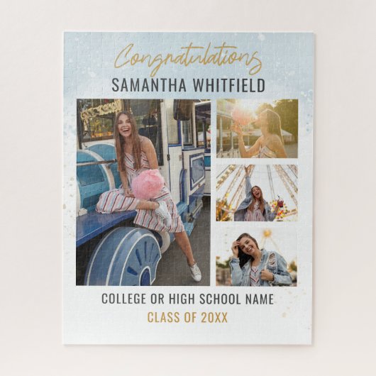 Puzzle Classe de 2022 Photo Collage Moderne Graduation (Vertical)