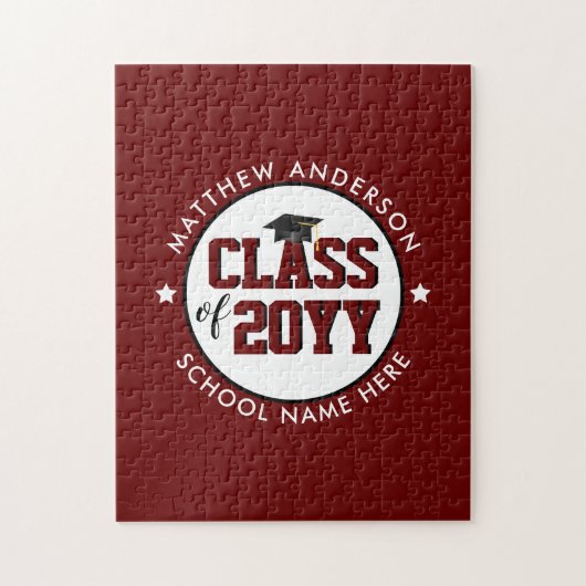 Puzzle Classe de 2024 Burgundy Graduate Graduate Graduati (Vertical)