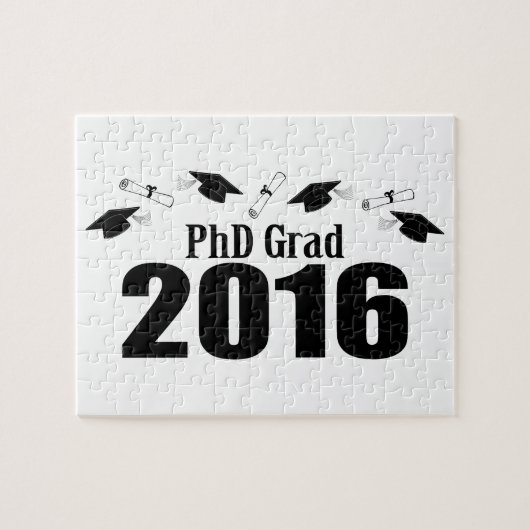Puzzle Classe de diplômé de PhD de 2016 casquettes et (Horizontal)