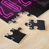 Puzzle Classe Magenta Neon moderne de 2025 Graduation Pho (Côté)