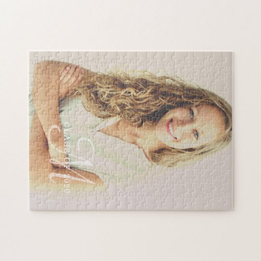 Puzzle Classe Monogramme de script Année Diplôme photo pe (Horizontal)