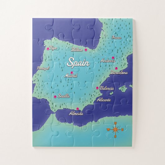 Puzzle Classic Map Of Spain (Vertical)