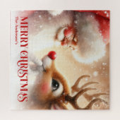 Puzzle Classic Santa Claus with Rudolph Festive Jigsaw (Horizontal)