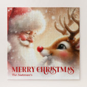 Puzzle Classic Santa Claus with Rudolph Festive Jigsaw (Vertical)