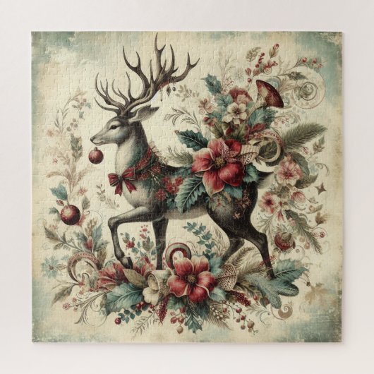 Puzzle classique des cerfs de Noël (Vertical)