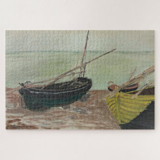 Puzzle Claude Monet Bateaux sur la plage d'Étretat