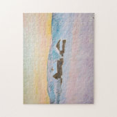 Puzzle Claude Monet - Norvège Paysage, Maisons Bleues (Vertical)