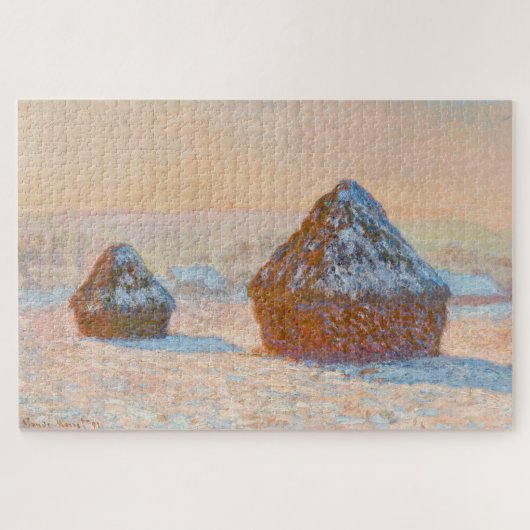 Puzzle Claude Monet - Piles à roues, Effet neige, Matin (Horizontal)