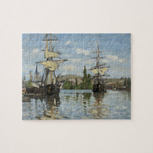 Puzzle Claude Monet Ships on the Seine River Travel Art