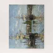 Puzzle Claude Monet Ships on the Seine River Travel Art (Vertical)