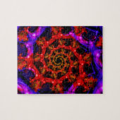 Puzzle Clearly | Art fractal rouge et bleu (Horizontal)