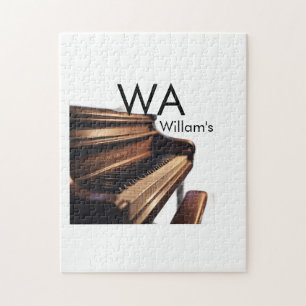 Puzzle Clés de table de piano en bois Brown nom monogramm