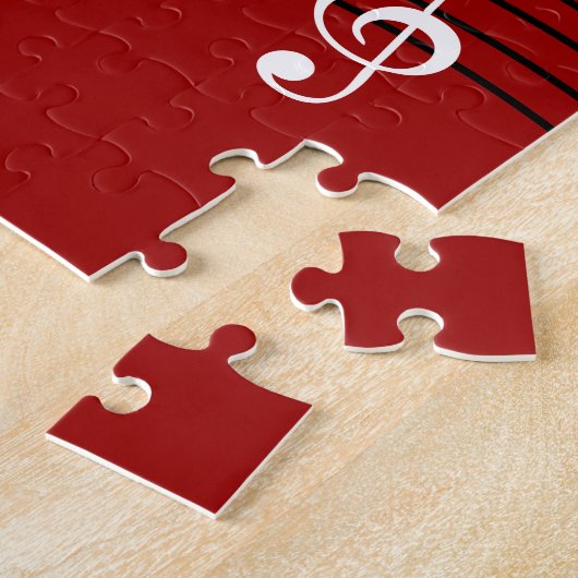 Puzzle Clés et notes blanches noires rouges élégantes de (Côté)