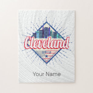 Puzzle Cleveland Ohio États-Unis Skyline Vintage USA