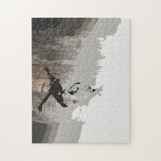 Puzzle Cliff Jumping - Skateboarder Magnet (Vertical)