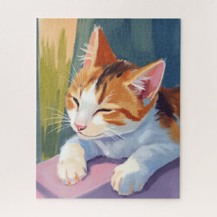 Puzzle Clins Lents Peinture de Chat Chaton Aquarelle