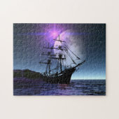 Puzzle Clipper Ship au clair de lune (Horizontal)