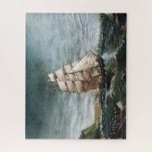 Puzzle Clipper Ship in New York Harbour 1890 (Vertical)