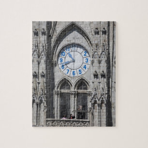 Puzzle Clock towers at the National Basilica, Ecuador