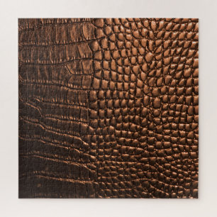 Puzzle Closeup : crocodile texture cuir.