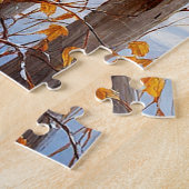 Puzzle Clôture enneigée avec oiseaux (Côté)