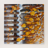 Puzzle Clôture enneigée avec oiseaux (Horizontal)