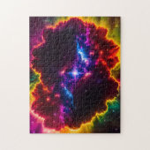 Puzzle Cloud couleur Imaginaire Indigo avec centre étoilé (Vertical)