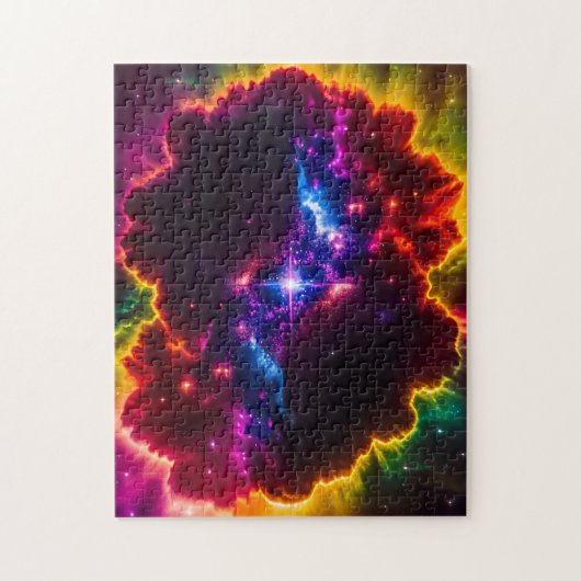 Puzzle Cloud couleur Imaginaire Indigo avec centre étoilé (Vertical)