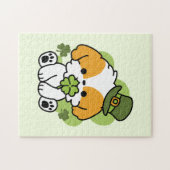 Puzzle Clover Pup Love - St. Patrick's Day Chien Design (Horizontal)
