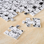 Puzzle Clowder de chats - Motif mignon en noir blanc (Côté)