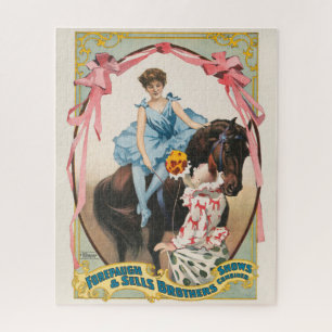 Puzzle Clown Distribuant Des Fleurs À Une Femme À Cheval