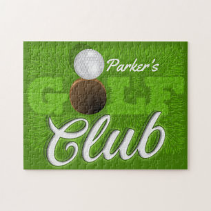 Puzzle Club de golf personnalisé NOM sur gazon vert