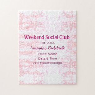 Puzzle club social de week-end rose paillettes enterremen