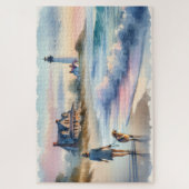 Puzzle Coastal Walk to Lighthouse at Sunset (Vertical)