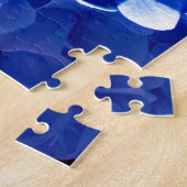 Puzzle Cobalt bleu floral élégant bleu hydrangées (Côté)