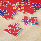 Puzzle Coccinelles et fleurs rétro (Côté)